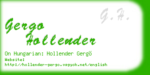 gergo hollender business card